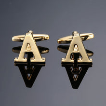Gold Letters A-Z Cufflinks Men