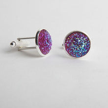Color Drusy Stone Cufflinks Men