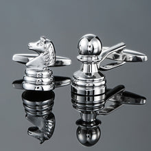 Silver Chess Cufflinks Men