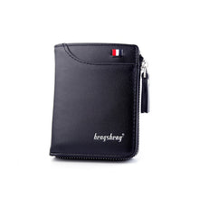 Black Short Zipper Men Wallet