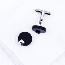 Black Cufflink Round Male
