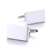 Sliver Customized Engraved Cuff Links Men