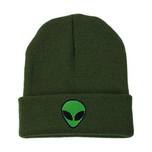 Knitted Green Alien Beanie Men