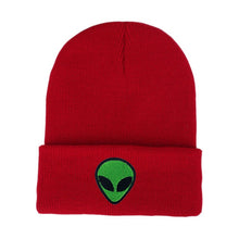Knitted Green Alien Beanie Men