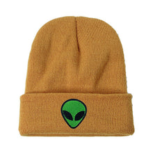 Knitted Green Alien Beanie Men