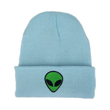 Knitted Green Alien Beanie Men