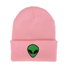 Knitted Green Alien Beanie Men