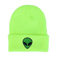 Knitted Green Alien Beanie Men