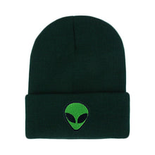 Knitted Green Alien Beanie Men