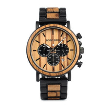 Wood and Stainless Steel Watch Men