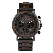 Wood and Stainless Steel Watch Men