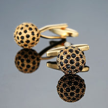 Silver Round Blue Crystal Cufflinks Men