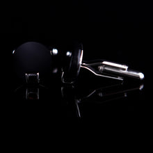 Black Cufflink Round Male