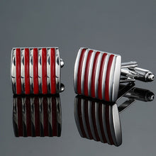 Enamel Square Stripes Cufflinks Men