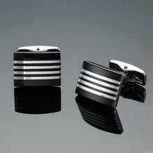 Enamel Square Stripes Cufflinks Men