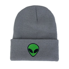 Knitted Green Alien Beanie Men