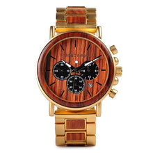 Wood and Stainless Steel Watch Men