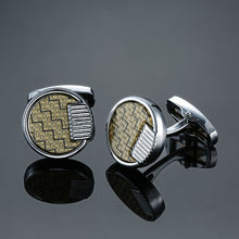 Circular Retro Pattern Cuff-Links